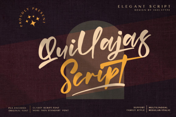 Quillajas Script: An Elegant Typeface for Editorial Design